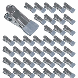 40 Stück Wäscheklammern Edelstahl klammern Metall Wäscheklammern Klein Metallklammern Stabil Ohne Abdruck Klammer für Kleidung, Handtuch, Socken, Fotos, Snacks Seal (Grau) Angebot bei HelloDeals