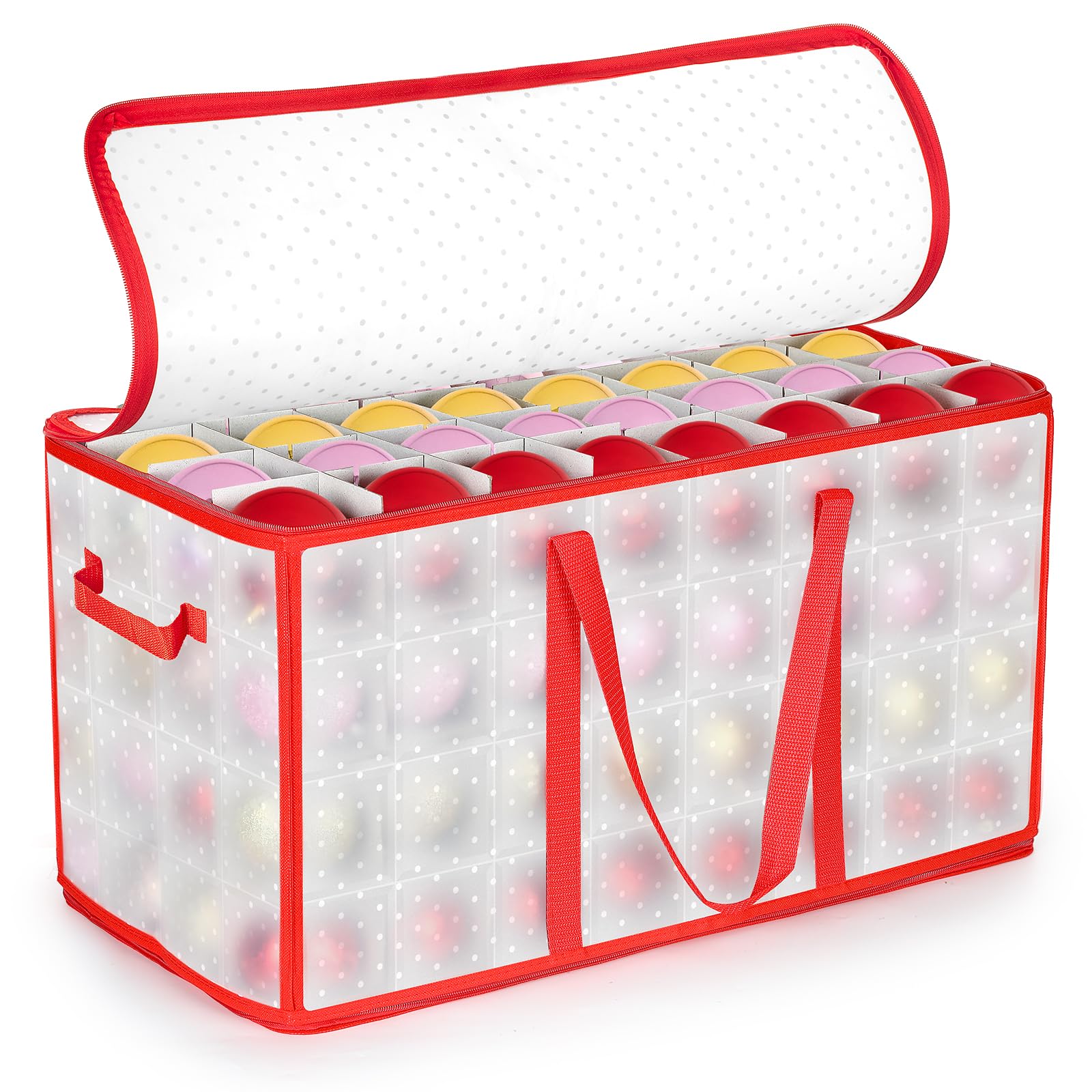 Weihnachtskugeln Aufbewahrung,Christbaumkugeln Aufbewahrung128 Fächer,XL Aufbewahrungsbox Weihnachtskugeln,Weihnachtskugelboxen,Box für Weihnachtskugeln mit Deckel,Hält 8cm 6cm kugeln Angebot bei HelloDeals