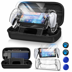 Auarte 12 in 1 Tasche für Playstation Portal, Portable Reisetasche Zubehör für PS5 Portal Remote Player mit Klarsichthülle, 2 Displayschutzfolien mit 4 Daumengriffen Schwarz Angebot bei HelloDeals
