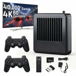 Retro Game Console - Retro Game Stick Over 40,000 Integrated Games, Over 50 Emulators, 4K Output, 2 Wireless Controllers-Black Angebot bei HelloDeals