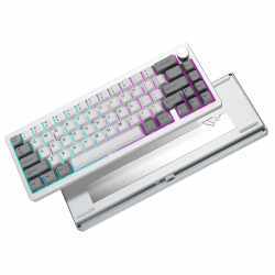 YUNZII AL68 Wireless Mechanical Tastaturen 60%, QMK/VIA AluminumTastatur,Hot Swappable Custom Keyboard with Knob, Gasket Structure,RGB Backlit Gaming Keyboard (Silver, Milk v2 Switch) milk v2 switch silver Angebot bei HelloDeals