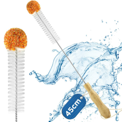 ecooe Flaschenbürste Lang 45cm Kratzfreie Flaschenreiniger mit weicher Plüschbommel Glasbürste/Verlängert Reinigungsbürste für SodaStream Flaschen Vasen Karaffen Trinkflasche etc Typ1 45cm Single Angebot bei HelloDeals