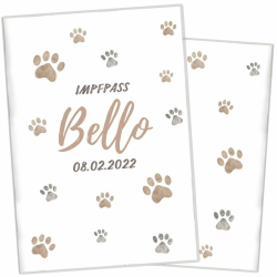 Impfpasshülle für Tiere I Personalisierbar mit Namen oder Geburtsdatum I Persönliche Geschenkidee für Haustierbesitzer I Schutzhülle für den Impfpass für Haustiere (Pfote Beige) Impfpass für Tiere personalisiert Pfote Beige Angebot bei HelloDeals