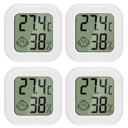 4 Stück luftfeuchtigkeitsmesser Thermometer Innen Mini LCD Digital Thermometer Hygrometer Gauge für Babyzimmer Seniorenzimmer Arbeitszimmer Weinkeller usw 44mm Weiß 4 Angebot bei HelloDeals
