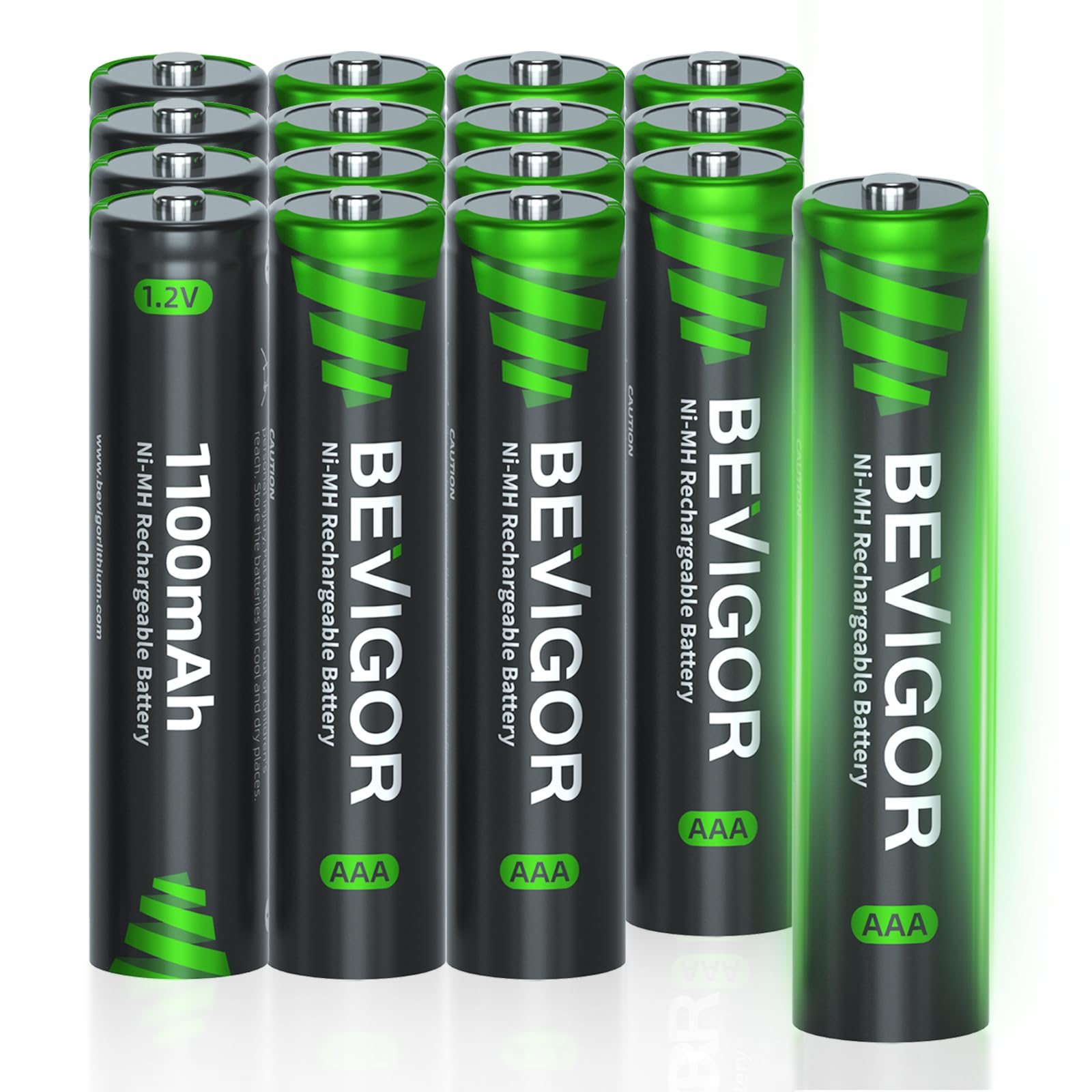 BEVIGOR AAA 1100mAh 1.2V Akkubatterien, Akku hohe Kapazität AAA NiMH wiederaufladbare Batterien, 16 Stück, vorgeladen 16 Stück AAA Angebot bei HelloDeals