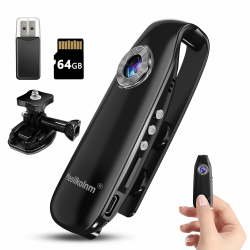 Mini-Körperkamera mit Audio- und Videoaufzeichnung, 1080P, 64 GB, mit Bewegungserkennung, tragbar, mit magnetischer Tasche, DV, für Radfahren, Haustiere Angebot bei HelloDeals