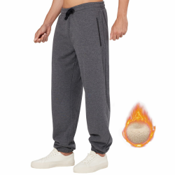 ineepor Jogginghose Herren Baumwolle Thermo Dicke Breite Jogginghosen Baggy Warme Fleece Gefütterte Weit Gym Sporthosen Winter Track Pants mit reißverschluss Taschen 5XL Anthrazit Angebot bei HelloDeals