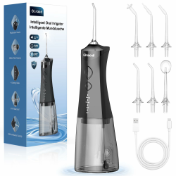 Glracd Munddusche Testsieger 2025, 350ml Wassertank Water Flosser, 2500 mAh munddusche kabellos, 4 Modi & DIY-Einstellung des Wasserdrucks Zahnzwischenraumreiniger, Zahndusche für die Mundreinigung Schwarz Angebot bei HelloDeals