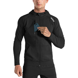BROKIG Leichte Hoodie Herren,Schnelltrocknende Laufjacke Atmungsaktives Kapuzenpullover Trainingsjacke mit Reißverschluss L Schwarz Angebot bei HelloDeals