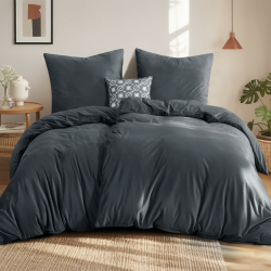 Aisbo Winter Plüsch Bettwäsche 135x200 4teilig Grau - Flanell Flauschige Warme Bettbezug 2er Set und 2 Kissenbezüge 80x80 cm, Teddy Fleece Samt Cashmere Touch Winterbettwäsche mit Reißverschluss Angebot bei HelloDeals