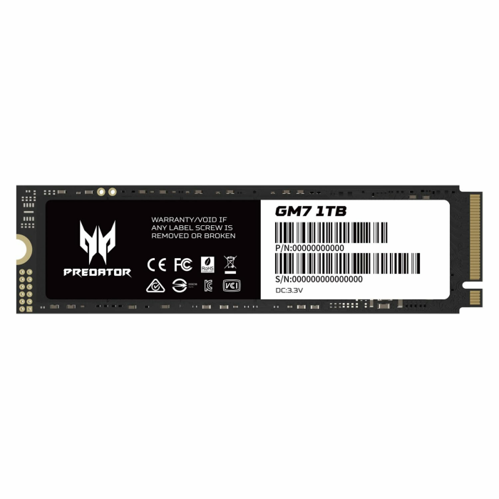 Acer Predator GM7 1TB M.2 NVMe SSD PCIe 4.0 - Lesegeschwindigkeit bis zu 7400 MB/s - TLC NAND Flash -Professionelle Gaming Interne Festplatte für PC, Laptop & PS5 Angebot bei HelloDeals
