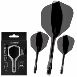 WINMAU Darts Fusion Integrated Flight & Shaft System - No.6 Shape and Design - Verfügbar in Kurz, Intermediate und Medium erhältlich Schwarz Medium (34mm) Angebot bei HelloDeals