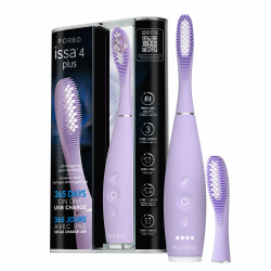 FOREO issa 4 plus Schallzahnbürste Sonic – 4-in-1 KI-Geführtes Wiederaufladbares Bundle mit Extra Hybridbürstenkopf aus Silikon & Polymer, Zähne aufhellen, Zahnaufhellung, Ultra-Hygienische Reinigung Lavander Angebot bei HelloDeals