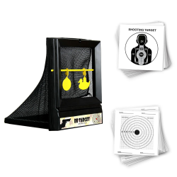 ATFLBOX Softair Ziel Target Kugelfang Zielscheibe inkl. Pendelziel BB Gun Zielfalle Kugelfang mit 50 Papierzielen Angebot bei HelloDeals