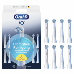 Oral-B iO Ultimative Reinigung, Original Aufsteckbürsten für elektrische Oral-B iO Zahnbürsten, 'Borsten-in-Borsten' Bündel, Weiß, 8 Stück Weiß Neu 8 Stück Angebot bei HelloDeals