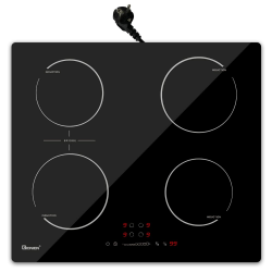 GIONIEN Induktionskochfeld mit Stecker 60cm 16Amp,Integriertes Elektrokochfeld Plug in mit Brückenzone, 4 Kochstellen Herd,2800W,GITS470SPVDE Schwarz" Gold "Black" Angebot bei HelloDeals