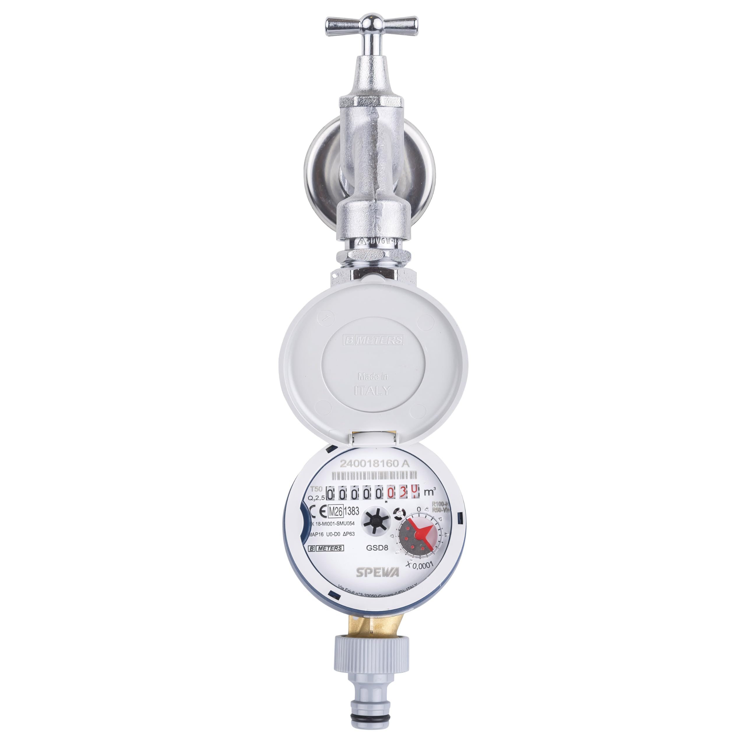 SPEWA Zapfhahnzähler | Wasseruhr Garten geeicht mit Montageset | Wasserzähler geeicht 3/4 zoll |Eichung 2026 Angebot bei HelloDeals