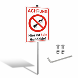 Hundekot Verboten Schild mit Pfahl Aluminium Hier Bitte Nicht Hundekot Verboten Aluminium 20x30cm (Format A4) von Goodvia hundekot verboten schild mit pfahl Vertikal Steckschilder kein Hundeklo x1 Angebot bei HelloDeals