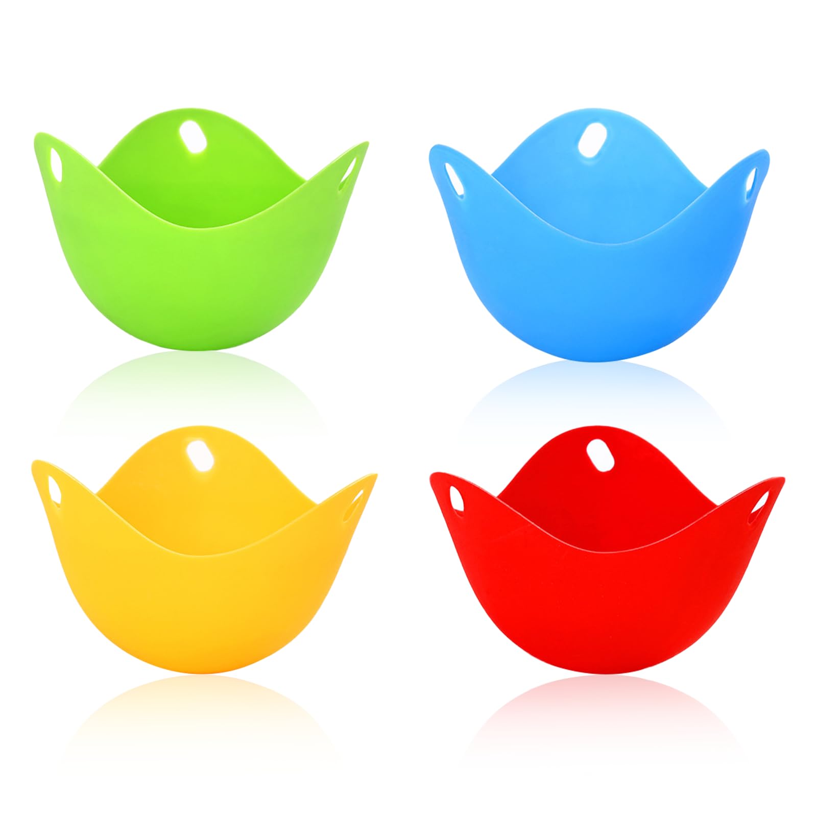 4 Stück Silikon-Ei-Pochierer,hochtemperaturbeständiger Antihaft-Eierkocher,Perfekt pochierte Eier Machen,verwendet für Kochgeschirr, Dampfgarer, Mikrowelle Angebot bei HelloDeals