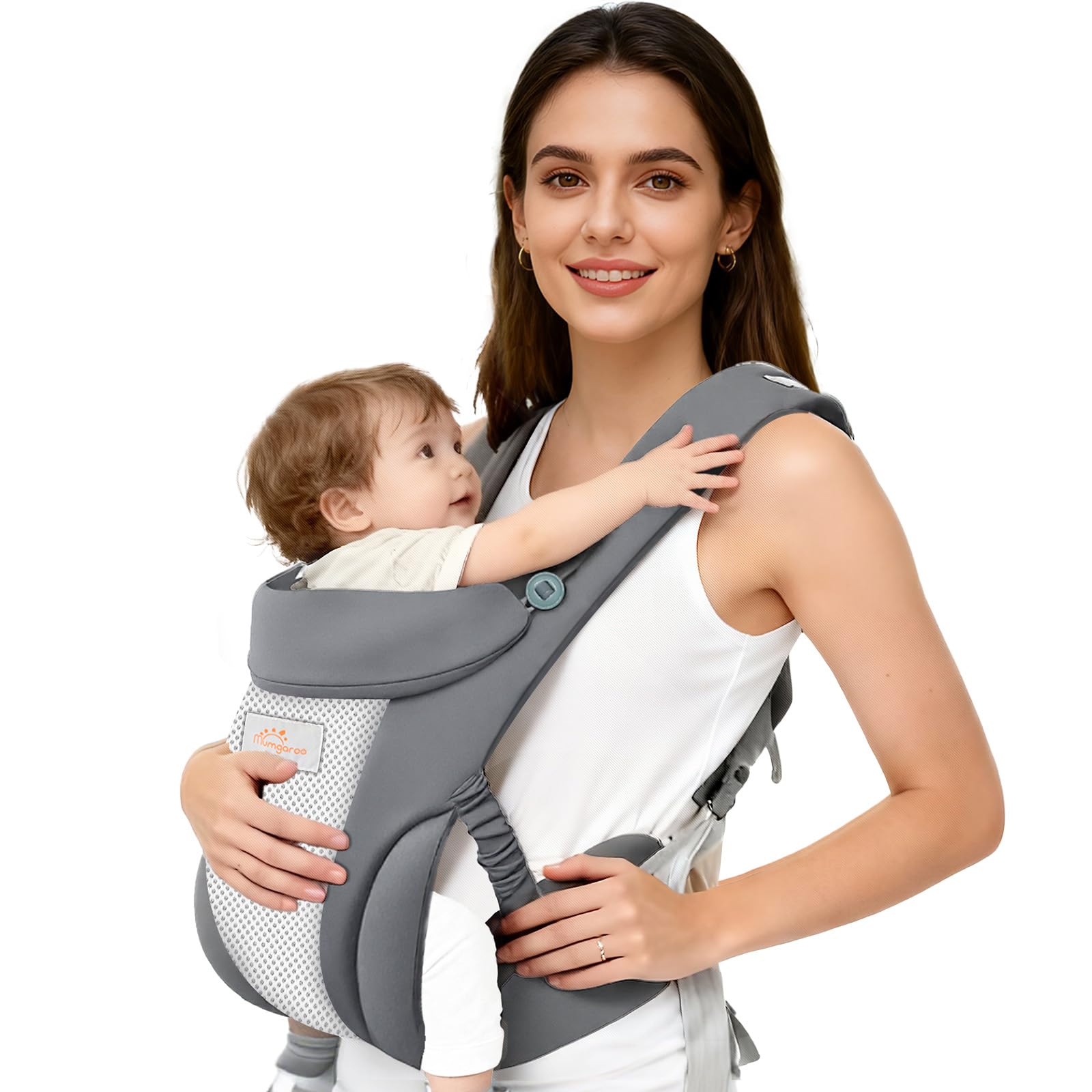 Babytrage - Superweiche 3D-Air Baby Tragegurt Neugeborene ab Geburt (0–24 Monate), On the Go 4-in-1 Multifunktionale, Ergonomische M-Trage, für Kleinkinder bis 15kg Angebot bei HelloDeals