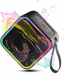 Bluetooth Lautsprecher mit Tiefer Bass, Musikbox Bluetoot h 5.3 mit Dual Lautsprecher, 10H Akku, Tragbarer Box Freisprechen, RGB Licht, Bluetooth Speaker IPX6 Wasserdicht für Party, Outdoor Schwarz Angebot bei HelloDeals