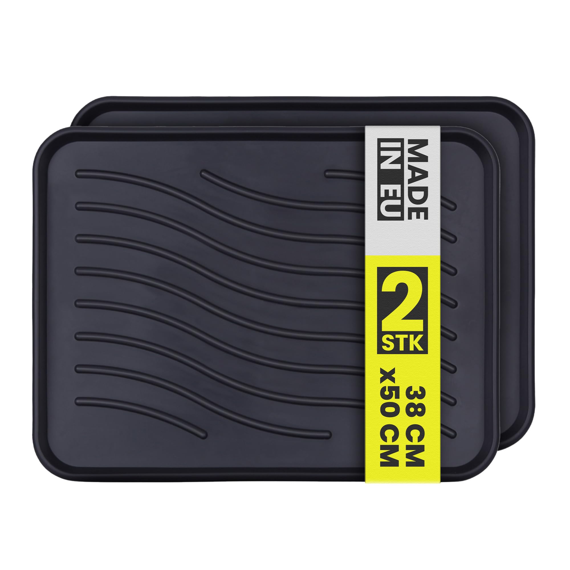 Bestlivings Schuhabtropfschale (2er Pack - Schwarz) Schuhwanne mit hohem Rand (50x38x2,5cm) - Aptropfunterlage, Schuhmatte für Haus und Garten - Wasserdicht Schwarz 50x38 cm 2 Angebot bei HelloDeals
