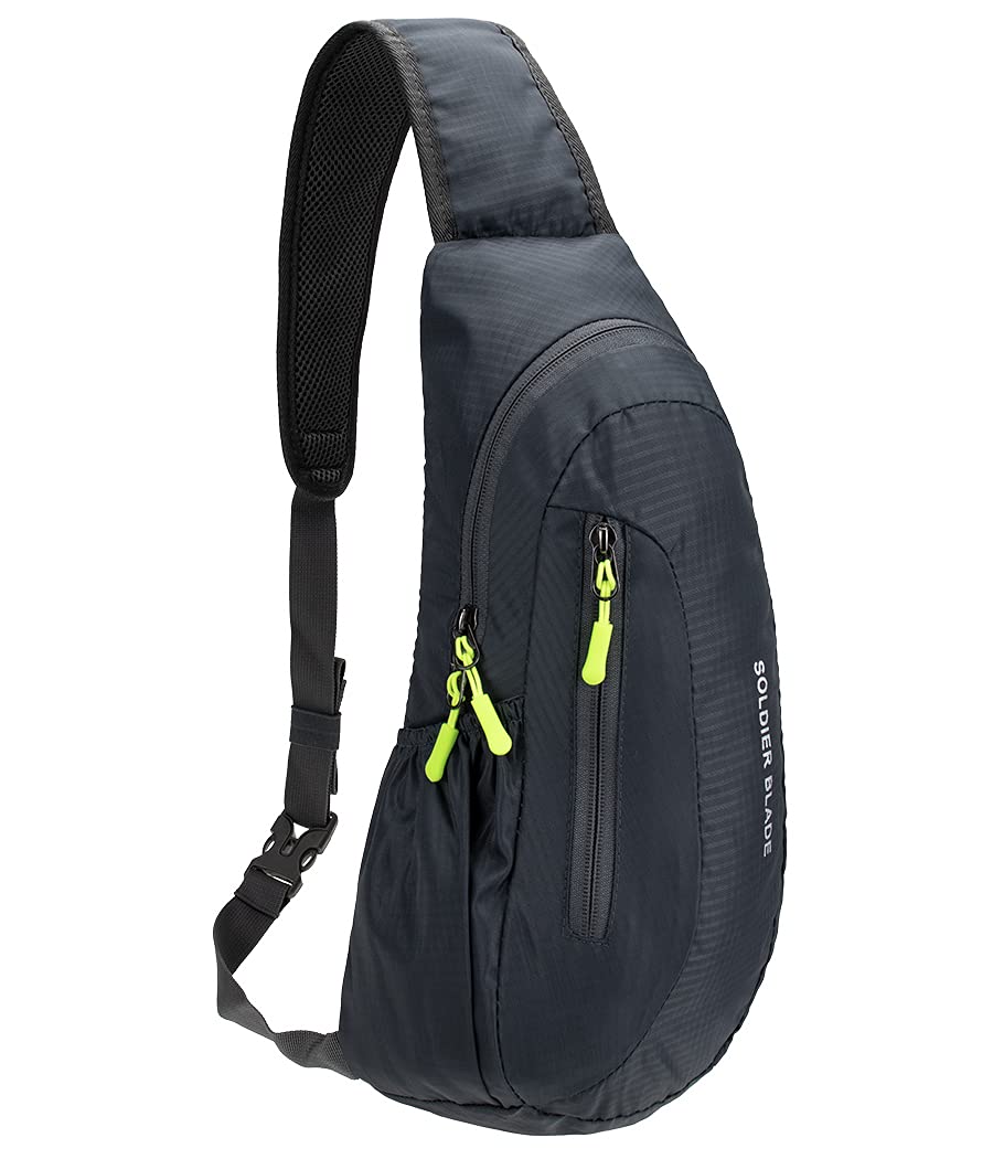 Gisdanchz Wasserdichte Nylon Sling Bag Rucksack Brusttasche Klein Herren Damen für Sport, Reisen usw Sb - Grau 41*21*10cm Angebot bei HelloDeals