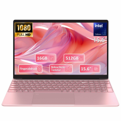 2025 Neueste 15.6 Zoll FHD Laptop|16GB RAM 512GB SSD|Celeron 5205U Prozessor |QWERTY Tastatur mit Hintergrundbeleuchtung|Fingerabdruckleser|WiFi |HDMI|Notebook Computer für Unternehmen und Studenten| Angebot bei HelloDeals