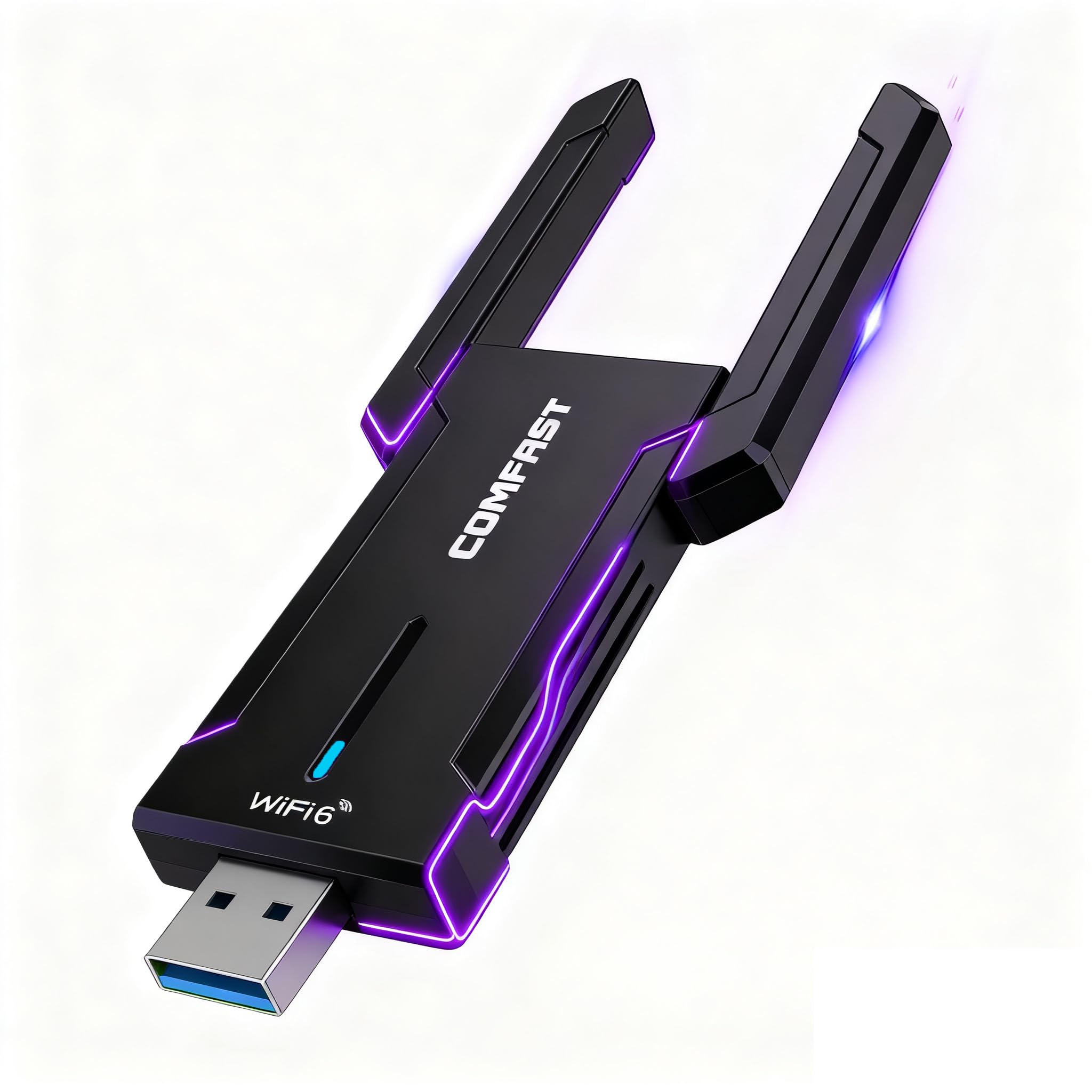 COMFAST WLAN Stick-5400Mbps WLAN Adapter WiFi 6 Tri-Band USB 3.0 Wireless USB Adapter, Hochleistungs-Dual-Antenne, OFDMA MU-MIMO, WPA3, Plug and Play für Windows 10/11, WiFi Dongle Schwarz Angebot bei HelloDeals