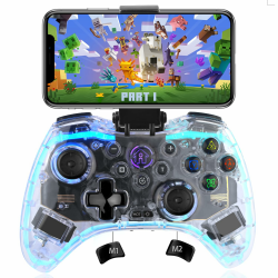 Wireless Controller für iPhone, Megadream MFi RGB Transparent Mobile Game Gamepad Joystick mit Turbo für iOS/Android/PC, für iPhone15/14/13/12Pro Max, Samsung, Nokia, OPPO, Google, Direct Play Angebot bei HelloDeals