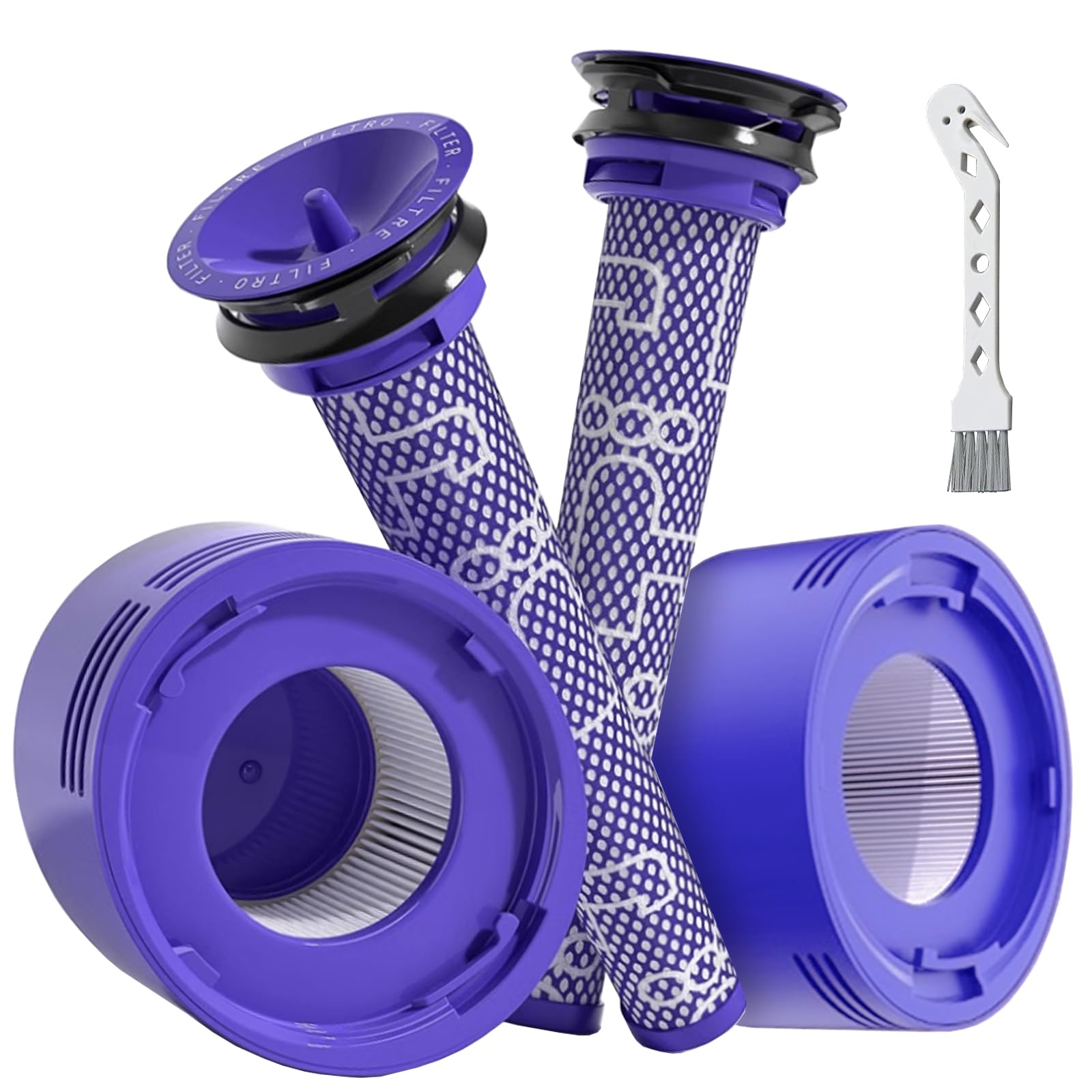 Ersatzfilter für Dyson V7 V8 SV10, mit 2 Post Motor Filter + 2 Vorfilter, Kompatibel mit Stabstaubsauger V7 V8 Animal Absolute Motorhead Fluffy SV10 V7/V8 Angebot bei HelloDeals
