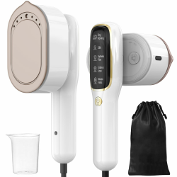 1000W Steamer Dampfglätter,Tragbare Reise Dampfglätter,2-in-1 Reisebügeleisen(100-240V),mit 100 ml Wassertank e 5 Dampfstufen für Zuhause Reisen Angebot bei HelloDeals