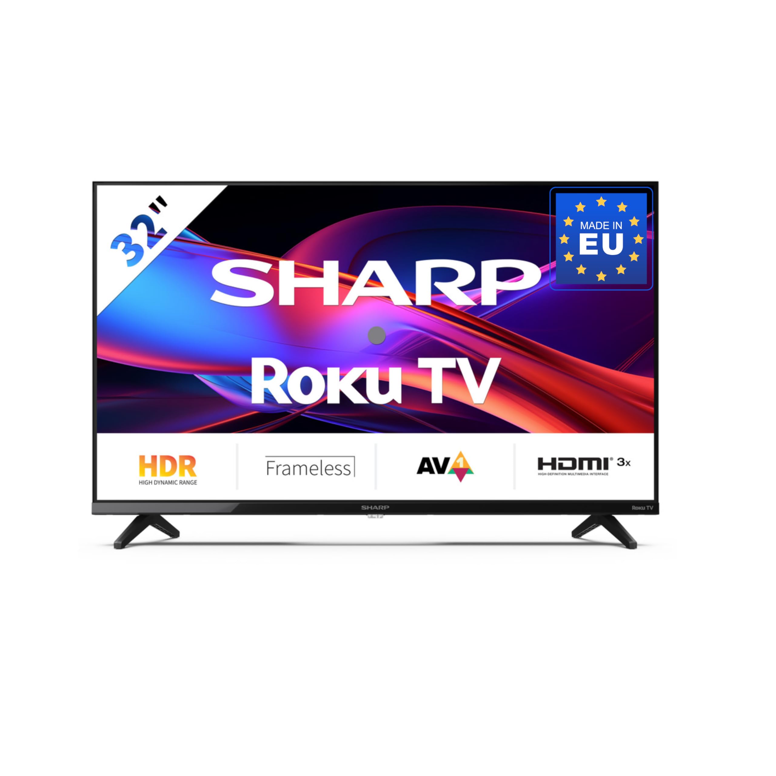 SHARP 32GD2225E – 32 Zoll Fernseher Smart TV (81 cm) Roku TV– HDR10, Dreifach-Tuner DVB-T2/C/S2, 3X HDMI, USB, WLAN, Streaming Apps (Netflix, Prime Video, usw.) Angebot bei HelloDeals