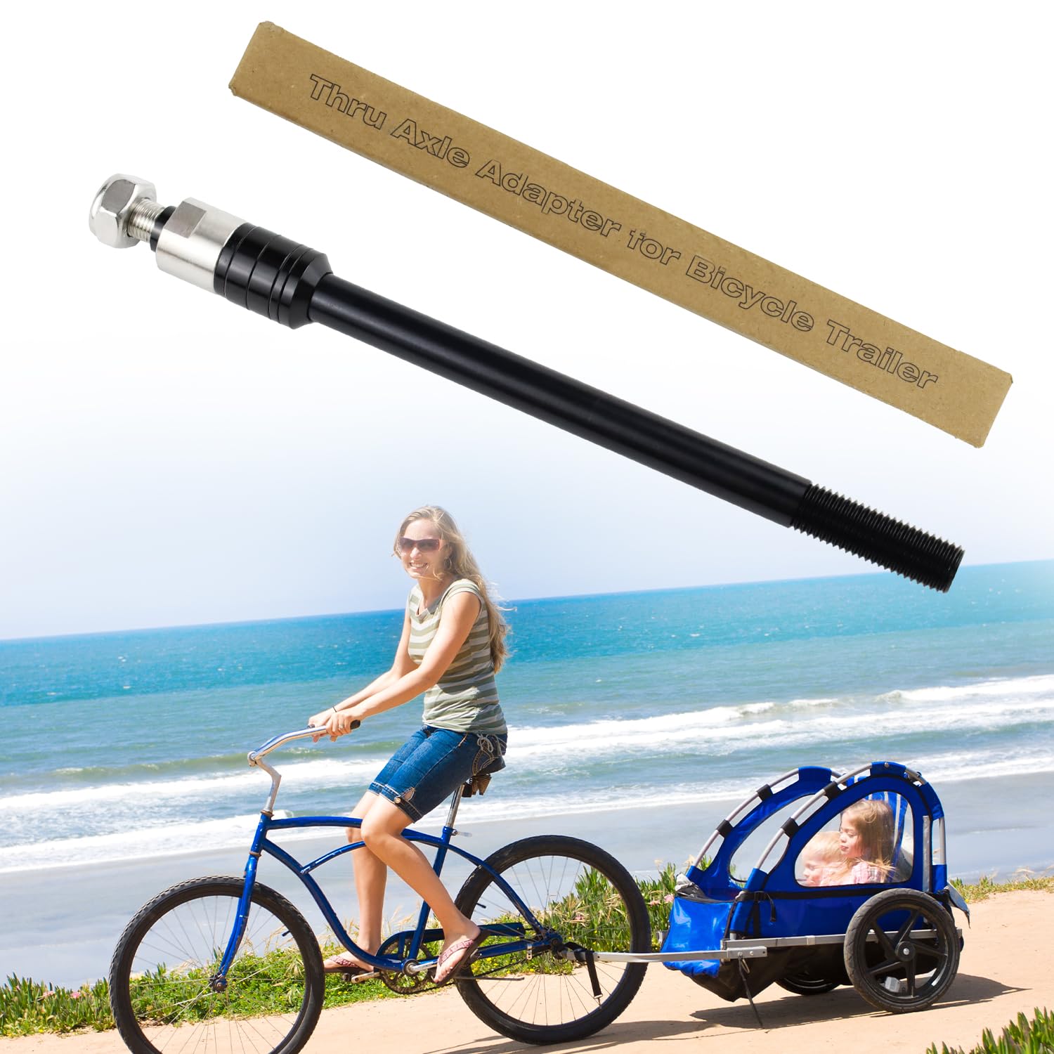 Steckachse Fahrradanhänger, mit Fahrrad Anhänger Achsadapter M12 Steckachse Adapter Steckachsenadapter 12mm, für Fahrradanhänger Anhängerkupplung Kupplung Fahrrad（M12x1,5 | L:160-178 mm ） Angebot bei HelloDeals