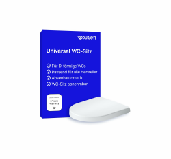 Duravit WC-Sitz Univavo, WC-Sitz D-shaped, Klobrille mit doppelter Absenkautomatik, Toilettendeckel Quick Release für einfache Montage, Klodeckel made in EU, Urea-Duroplast, Edelstahlscharniere, Weiß D-Form 432 x 368 mm Angebot bei HelloDeals