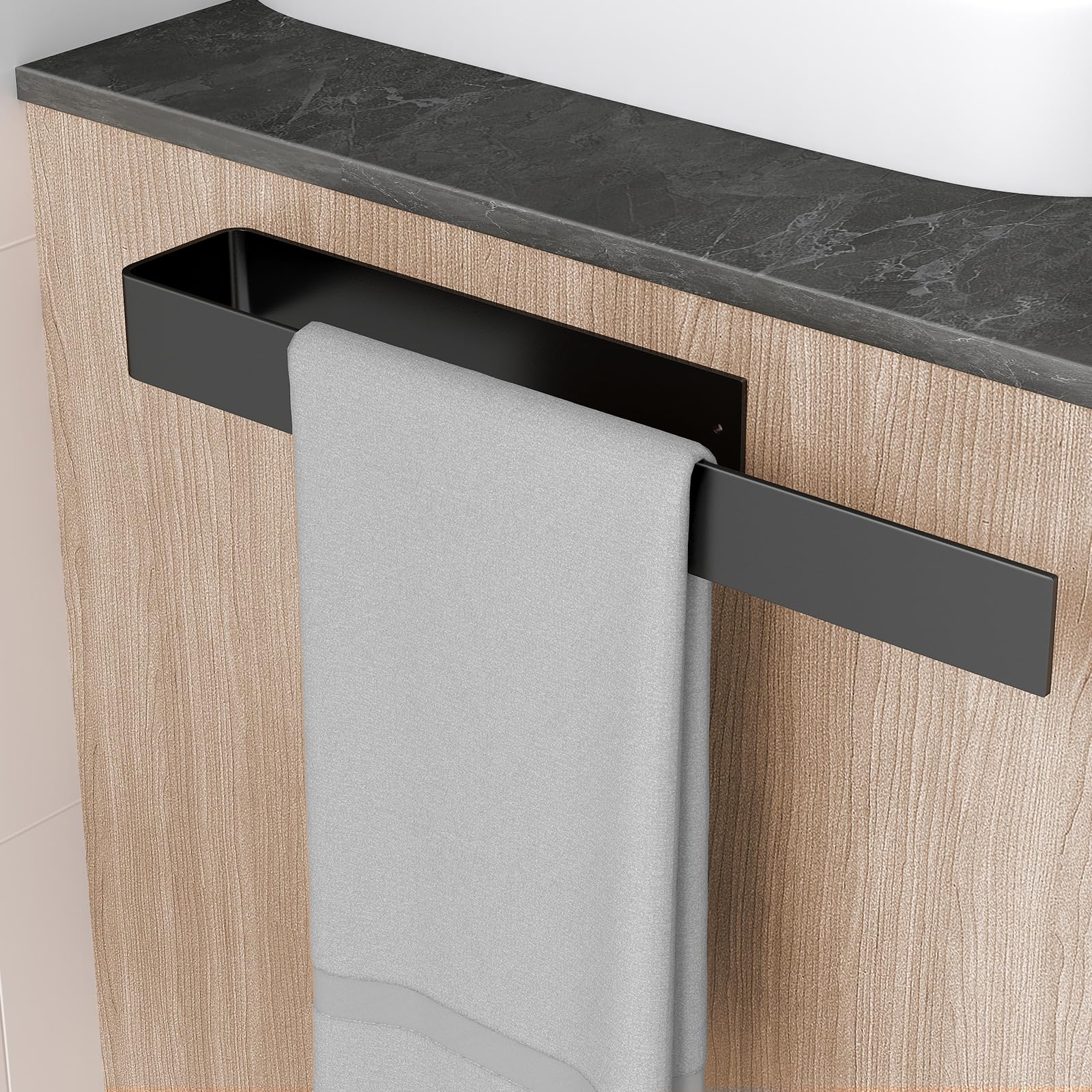 Handtuchhalter Ohne Bohren Schwarz, BETHOM 40CM Handtuchstange, Badezimmer Handtuchhalter Selbstklebend, Metall Matt Handtuch Halterung Wandmontage, Wasserdicht Rust Badetuchhalter für Bad und Küche Schwarz 40CM Angebot bei HelloDeals