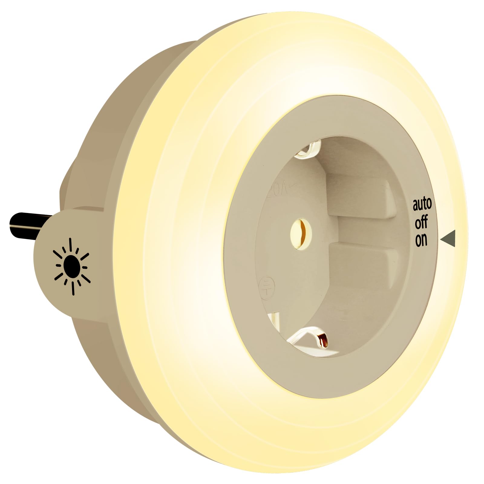 emotionlite Nachtlicht Steckdose mit Dämmerungssensor, LED Nachtlampe Kinder Schutzsteckdose mit Helligkeitssensor, Auto/OFF/ON mit Lichtsensor 3 Helligkeit Einstellbar,warmweiß 2700K 1 Stück Angebot bei HelloDeals
