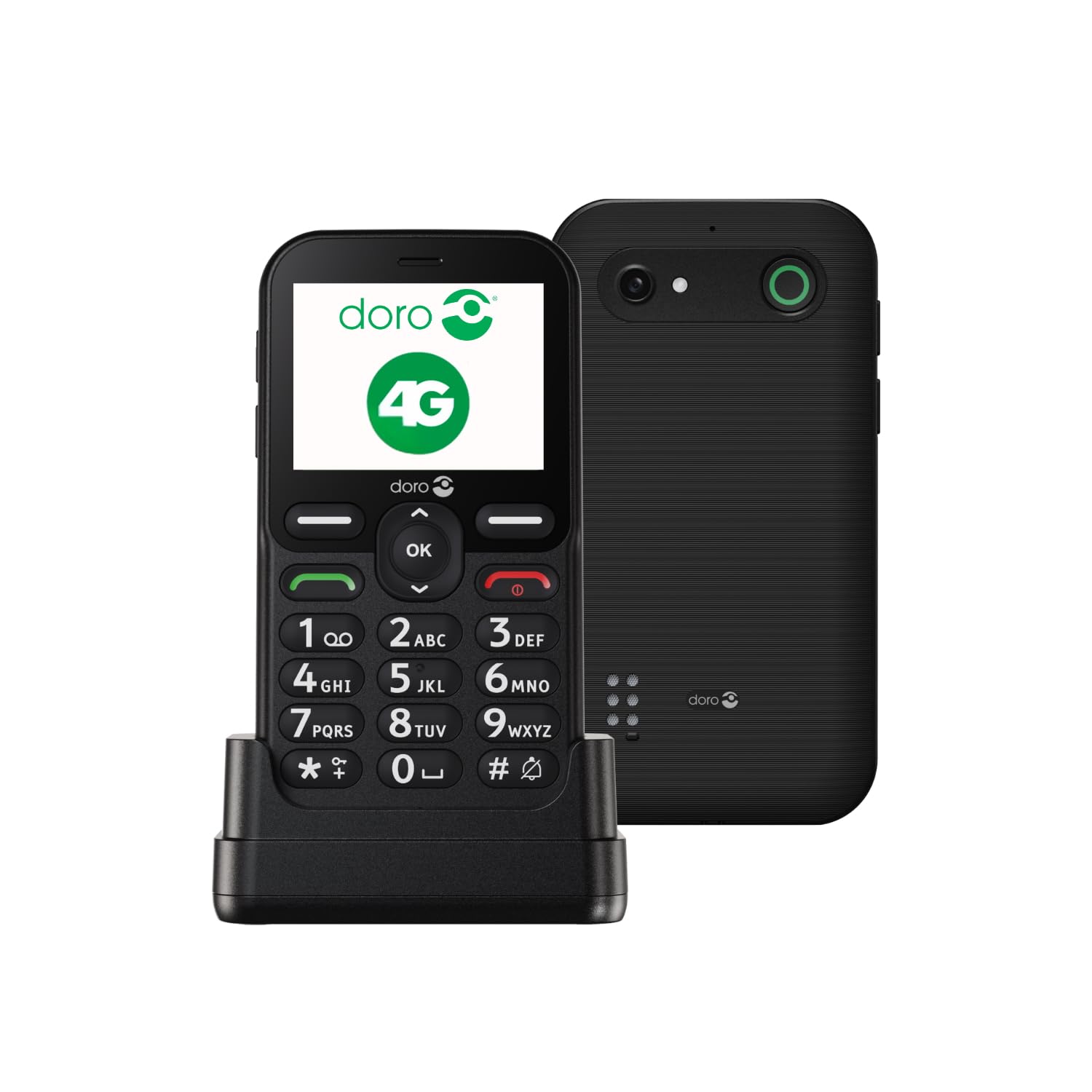 DORO Telefon – Doro Leva E10 – 4G Handy für Senioren – 2,4 Zoll Querformat-Display, kontrastreiche Tasten, besonders klarer Klang, HD Voice, Kamera, Doro Secure-Taste – Inklusive Ladestation – Schwarz Angebot bei HelloDeals