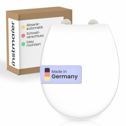 instmaier Alma | Toilettendeckel mit Absenkautomatik | Weiß | Made in Germany | Ovale Form | Toilettensitz aus Duroplast | Leicht abzunehmende Toilettenbrille | WC-Sitz stabil bis 250kg Angebot bei HelloDeals