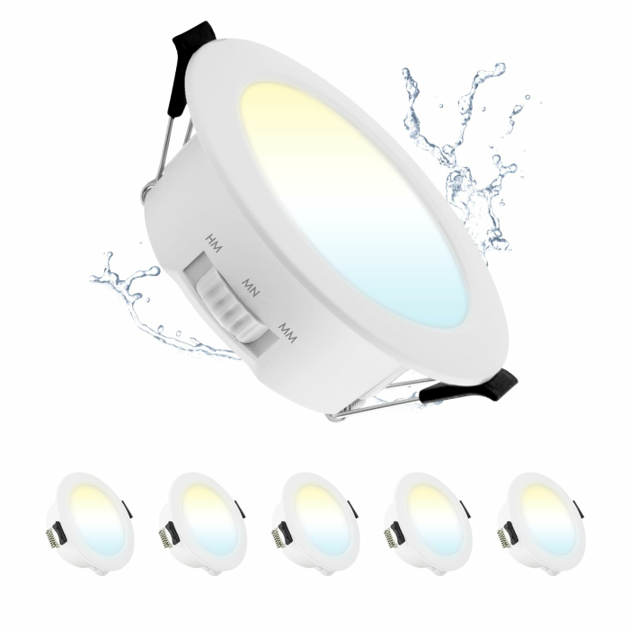 LED Spots 68mm 5W LED Einbaustrahler 230V Flach IP44 Deckenspots Warmweiß Neutralweiß Kaltweiß Einbauleuchten für Badezimmer Küche Wohnzimmer, 5er Set 5W-5er Non-dimmbar Angebot bei HelloDeals