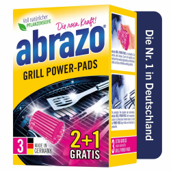abrazo Grill Power-Pads - 3 Grillreiniger, Fettlöser mit antibakterieller Seife, Backofen und Grill Reiniger, Reinigung von Rost und Zubehör 1 Packung à 3 Stk. Angebot bei HelloDeals