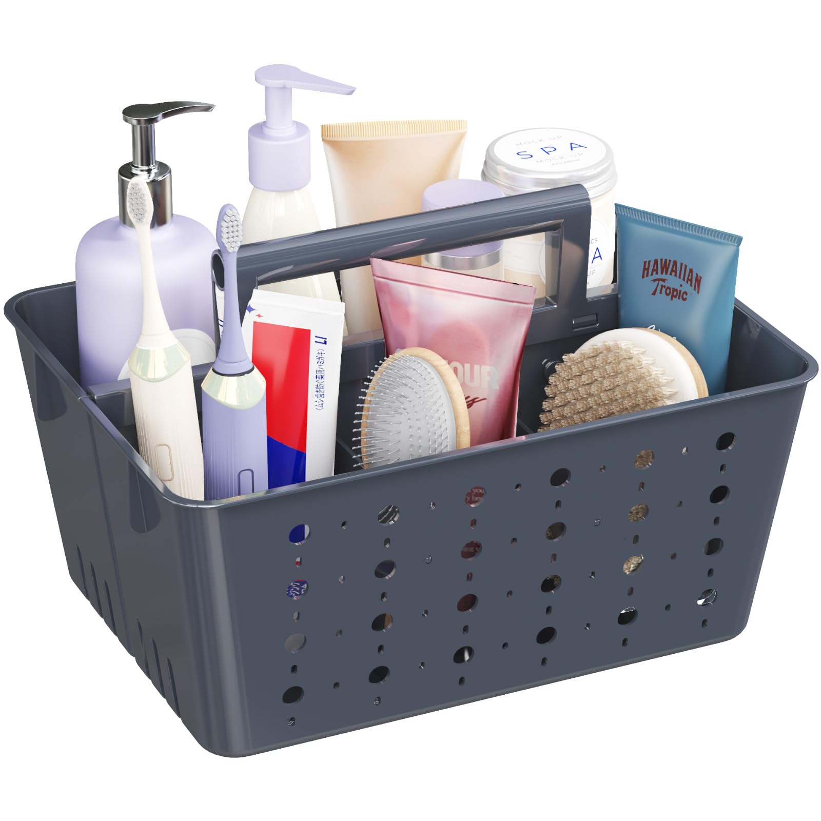 Lifewit Kunststoffkorb mit Griffen, tragbarer Duschkorb, Aufbewahrungs Organizer für Shampoo, Conditioner, Hygieneartikel, Badezimmer, Studentenwohnheim, 1 Stück, Grau 1 Grau Angebot bei HelloDeals