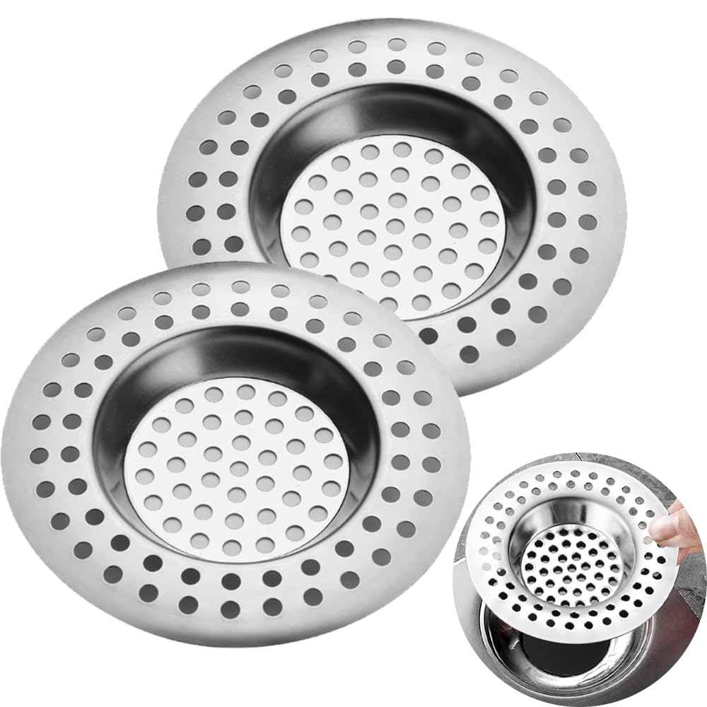 2 Stück Abflusssieb Edelstahl, Abfluss Sieb, Spüle Filter Sieb, Haarsieb Dusche, Waschbecken Sieb, Spülbeckensieb, Abflusssieb Siebe für Dusche,Badewanne, Küche,2.95 "/ 7.5 cm Angebot bei HelloDeals