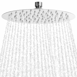 QWORK® Regen-Duschkopf Ø 20 cm, 360° Verstellbarer Duschkopf, Runder Duschkopf Angebot bei HelloDeals