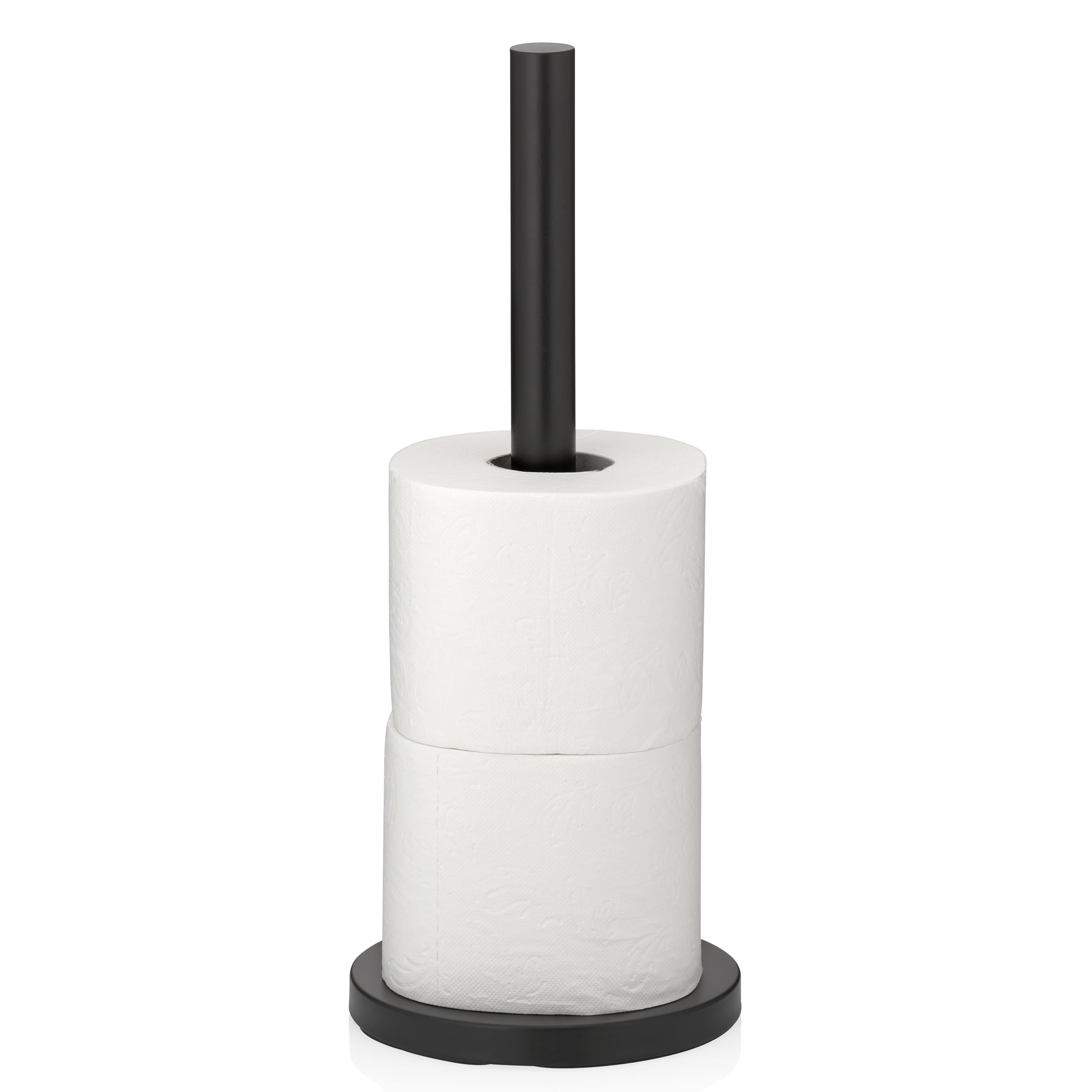 kela Toilettenpapier Aufbewahrung Carta, 37 cm, Toilettenpapierhalter stehend für 3 Ersatzrollen, Edelstahl Klopapierhalter ohne Bohren, schwarz matt Schwarz 15 x 15 x 37 cm Angebot bei HelloDeals