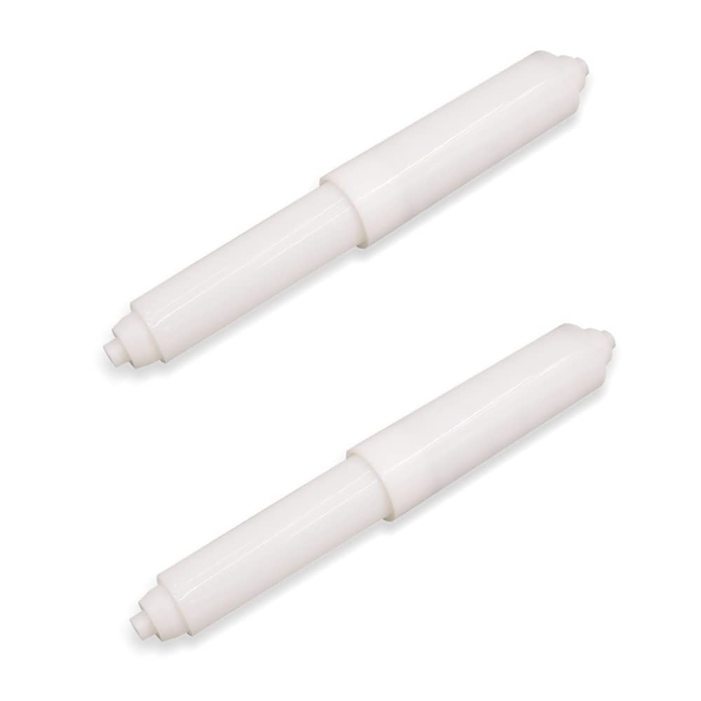 Toilettenpapierhalter, 2 Stück Kunststoff-Toilettenpapierrollenhalter, Ersatzrolle aus Kunststoff, Toilett Papier Halter Roller, Federbelastet Angebot bei HelloDeals