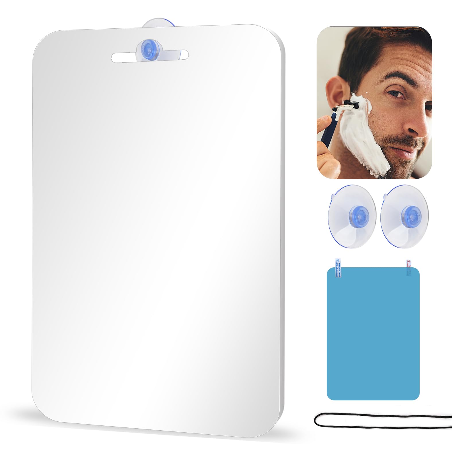 Duschspiegel Rasierspiegel Antibeschlag Mit Saugnapf Spiegel Klein für Dusche 18cm*25cm Unbreakable Fogless Shower Mirror 25L x 18B cm Angebot bei HelloDeals