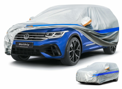 SUV Autoabdeckung Wasserdicht Atmungsaktiv,Auto-Abdeckplane für Vollgarage,Regen,Sonne,Staub und UV-Schutz.Autoplane passend für Audi Q5,Ford Kuga,Porsche Macan,BMW X3,usw.YL A9 - Für SUV 460 Bis 485 cm Graublau Angebot bei HelloDeals