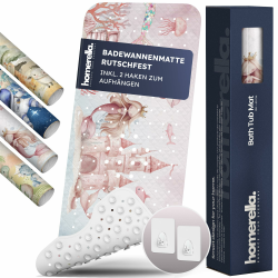 homerella® Kinder Badewannenmatte rutschfest 100x40cm, INKL. Haken, rutschfeste Badematte BPA frei, Duschmatte rutschfest, Antirutschmatte Badewanne Baby, Rutschmatte Badewanne, schimmelresistent Blush Aqua Angebot bei HelloDeals