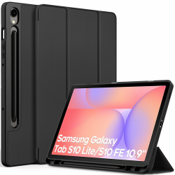 EasyAcc Hülle für Samsung Galaxy Tab S10 Lite/ S10 FE 10.9" 2025/ S9 FE 10.9" /S9 11 Zoll mit S Pen Halter - Ultra Dünn mit Standfunktion Slim PU Leder Schutzhülle, Schwarz Angebot bei HelloDeals